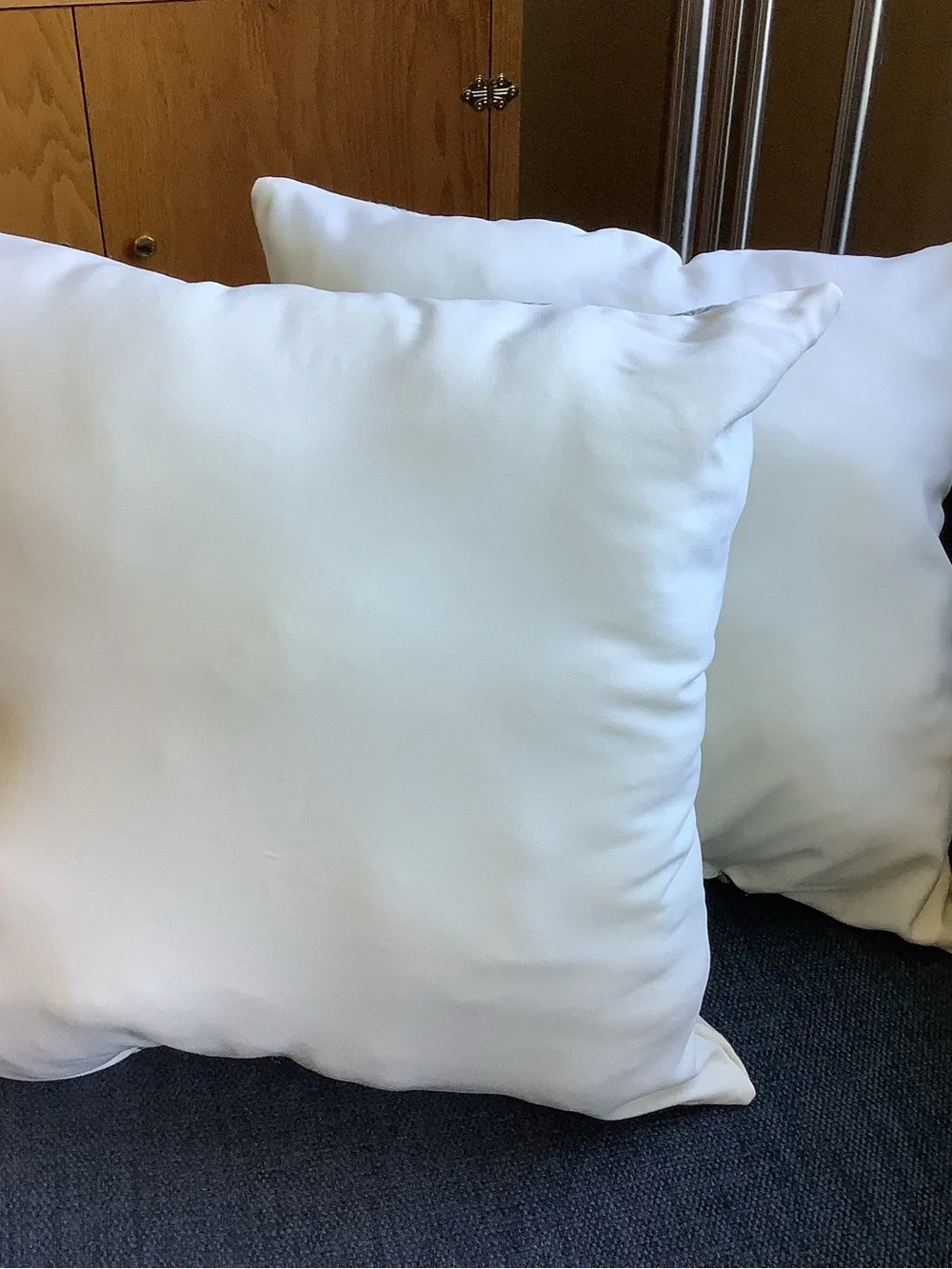 Set of Decorative Throw Pillows in White with Bright Floral Print